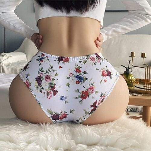 French Romantic Floral Womens Underwear Sports Letter Printing Panties Sexy Buttocks Seamless Girly Briefs Sex Lingerie Tanga