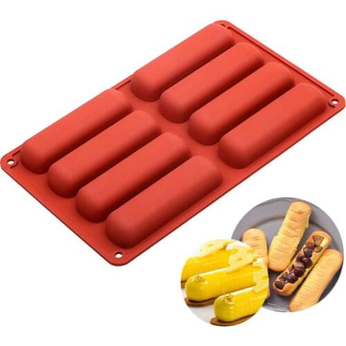 Bakeware Tools 8 Cavity Cake Pastry Mould Rectangles Silicone Mold Cereal Bar Molds Soap DIY Moulds Chocolate Mold