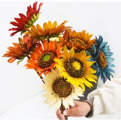 10Pcs Silk Sunflower Stems Simulation Sunflower Branches for Home Wedding Decorative Artificial Flowers