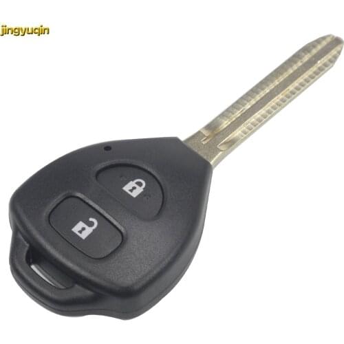 Jingyuqin 5pcs 2 Buttons Uncut Replacement Car Key Shell for Toyota Corolla RAV4 Toy43 Blade Key Shell Car-styling