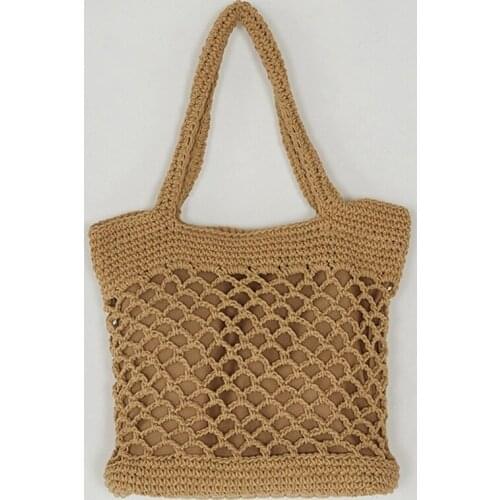 College wind super fire hollow net woven bag literary small fresh travel leisure beach bag hand shoulder bag