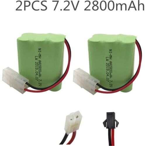 2pc 7.2v battery 2800mah ni-mh bateria 7.2v nimh battery pilas recargables 7.2v pack aa size ni mh for rc car toy electric tools