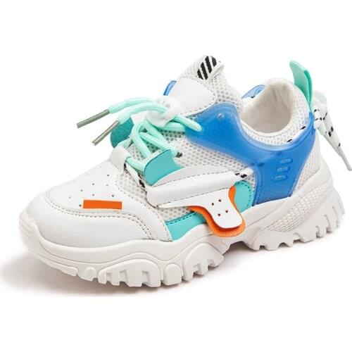 2020 New Fashion Teenage Casual Shoes Kids Autumn Boys Girls Sneakers Shoe Mesh Big Children Shoes Black White Sport Sneakers