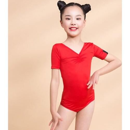 Latin Dance Practice Clothes For Girls V Neck Lace Back Cha Cha Samba Dancing Training Wear Kids Latin Dance Jumpsuit DNV14357