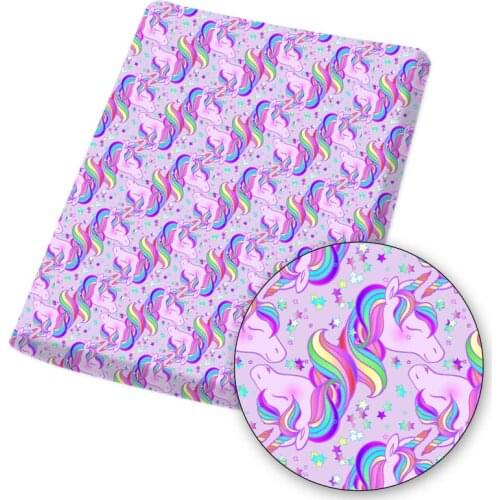 Unicorn Horse Polyester Cotton Fabric By The Meter Patchwork For Tissue Sewing Doll Quilting Needlework Material Home Textile