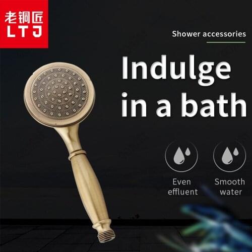 LTJ Antique Brass Shower Head Rain Shower System Bath Mixer Shower Faucet Rainfall Shower Set For Bathroom