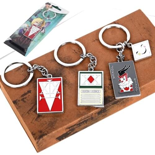 1 Pcs Cartoon Anime Hunter X Hunter Metal Keychains Gon Freecss Kurapika Figures Pendant Necklace Keyring Cosplay Fans Gift Toys