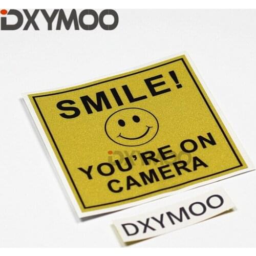 Motorcycle Laptop Stickers Funny Smile Face YOU'RE ON CAMERA Sticker Vinyl Tape Bumpers 3M