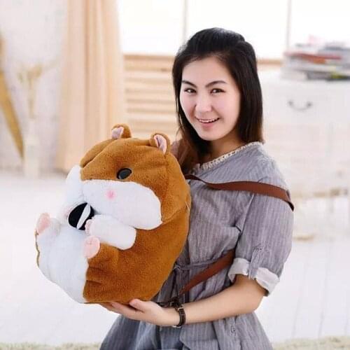 Cartoon hamster soft plush backpack toy about 45cm ,birthday gift w5269