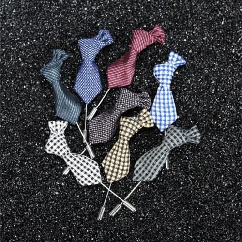 Personality Wholesale Handmade 5Pcs/Lot Fabric Bow Tie Lapel Pin Men Brooch For Suits Wedding Jewelry