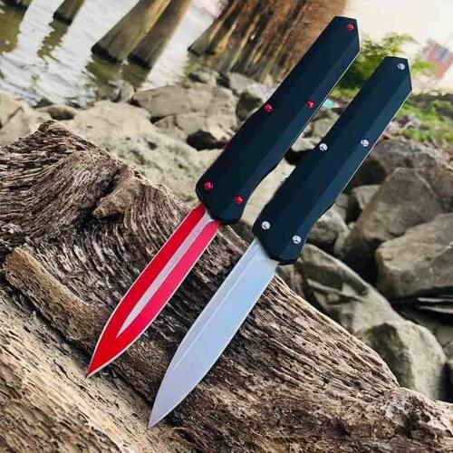 New Micro Technology 7075AL Flat Handle D2 Dual Action Tactical Rescue Pocket Folding Fixed Knife Fishing EDC Tools