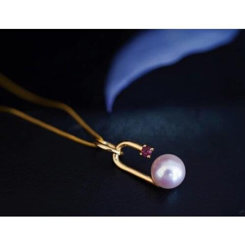 New Pendant Chain Top Quality 7.5-8mm Perfectly ROund Pearl Necklace Gifts