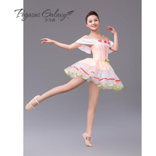 2017 New Stage Ballet Costume Girls Orange/Blue Ballet Dance Dress Adults Swan Lake Ballet Dancewear Children Tutu Ballet Dress