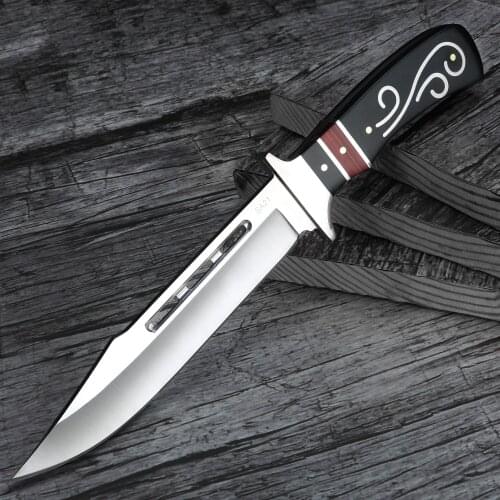 Full Tang Fixed Blade Knife Outdoor Self-defense Stainless Steel Knife Field Tactical Hunting Short Knife Handmade Knives