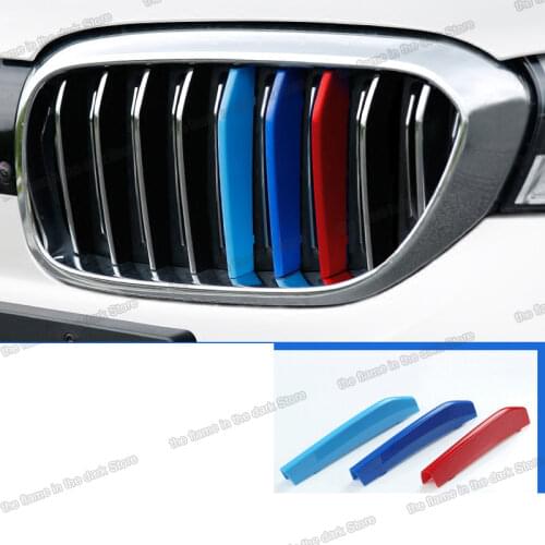 Lsrtw2017 abs car front grill net trims decoration for bmw 5 6 series g30 g32 2018 2019 2020 2021 accessories exterior styling