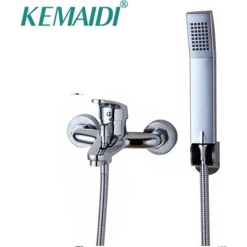 KEMAIDI Luxury Chrome Polished Waterfall Hand Shower Sets Bathroom Shower Kit Faucet Wall Mounted Sprayer Bath Faucet Mixer