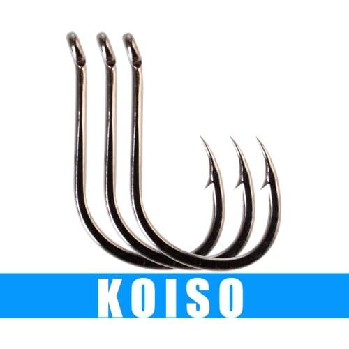3 packs Size 1# 1-0# 2# 2-0# 3# 3-0# 4# 6# 7# Fishing HOOKS KOISO Fresh water High Carbon Steel Barbed Hook carp hook