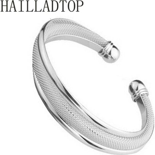 Silver Jewelry Bracelet Silver Plated Wholesale Jewelry Bracelets For Women Luxury Brand Metal Bracelet High Quality Bangles