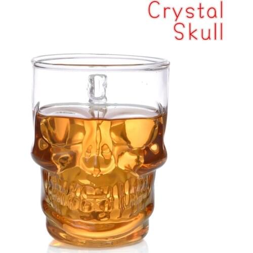 Skulll shape Glass Mug Creative Transparent Mugs Milk Tea Coffee Juice Water Cup Home Office Drinkware Lovers Gifts 1PC