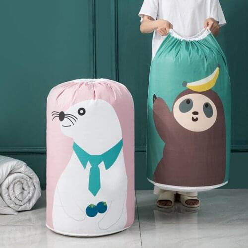Drawstring Storage Bag Clothes Cotton Blanket Bed Cover Wardrobe Storage Bag Bear Large Organizer Container Toy Storage Bag