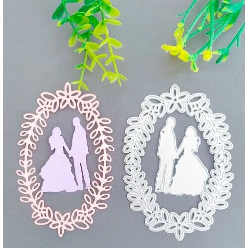 Wreath wedding pattern for men and women newlywed decoration metal cutting die clipping book paper knife stamping die