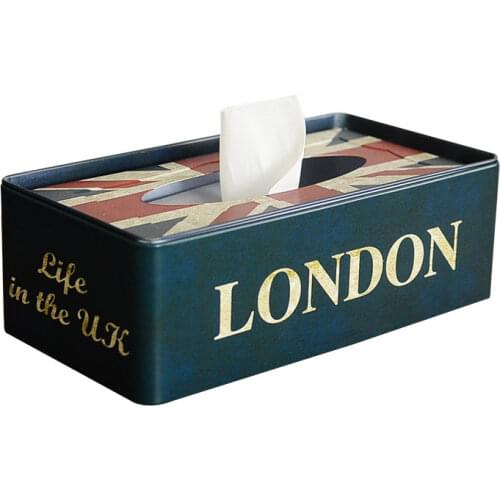 Vintage Metal Tissue Box Table Napkin Holders Tissue Boxes Napkin Paper Desk Organizer Handkerchief Wet Wipes Box Ornament Gift