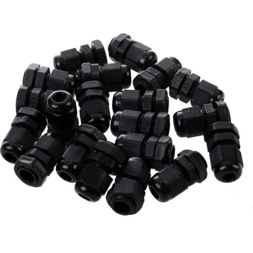 Top quality 20 Pieces Black Plastic Waterproof Cable Gland Connector PG7