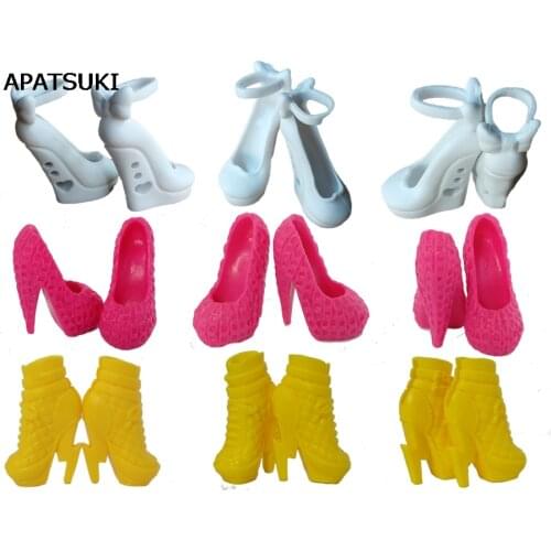 10pairs/lot Mix Style Fashion Design Shoes High Heel Shoes For Monster High Dolls Sandals For 1/6 Monster Dolls