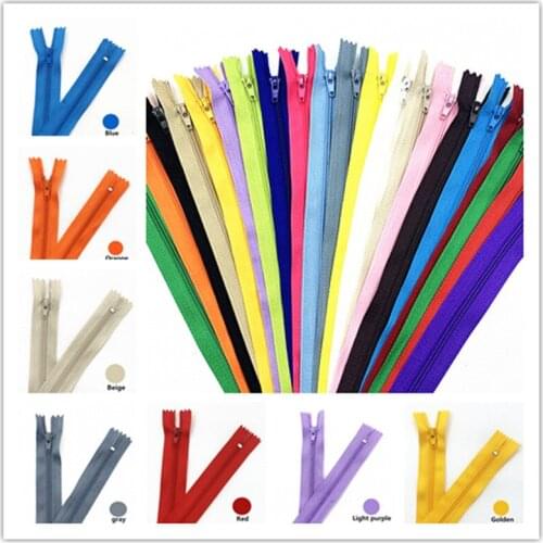 10pcs 10inch(25Cm) Nylon Coil Zippers for Tailor Sewing Crafts Nylon Zippers Bulk 20 Colors