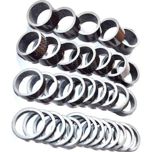 100 pcs Full Carbon Fiber washer bicycle fork stem washer ultra-light wheel fork long washer carbon spacer 5/1015/20mm
