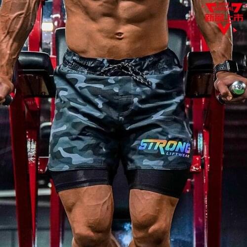 2021 Summer Trend New Mens Fitness Essential Shorts Muscle Brothers Sports Training Double Breathable Stretch Shorts