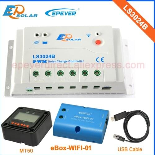 30A 30amp LS3024B Wifi Box PWM controller with USB cable for connect black MT50 remote meter