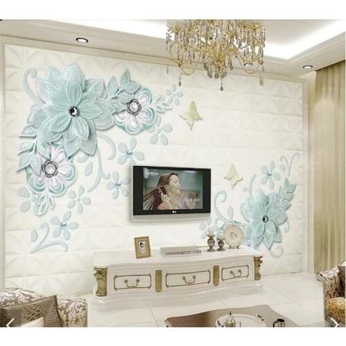 Custom 3D papel de parede, pearl silk flower murals for living room bedroom sofa background wall decoration wallpaper