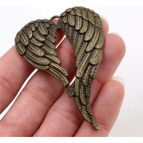 68x46mm 2pcs Antique Bronze Plated Wings Handmade Charms Pendant:DIY for bracelet necklace-R3-26