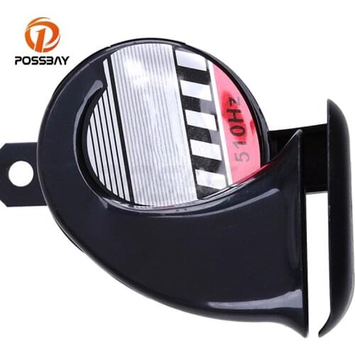 POSSBAY Refit Enhanced 510Hz Snail Motorcycle Speaker DC12V Motorbike Racing Horn Car Sound Air Horn Warning Loud Chromed Black