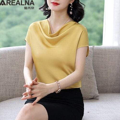 Vintage Women Elegant Stand Collar Soft Shirts 2021 Summer Fashion Ladies Stylish Loose Blouses Casual Female Tops Girls Chic