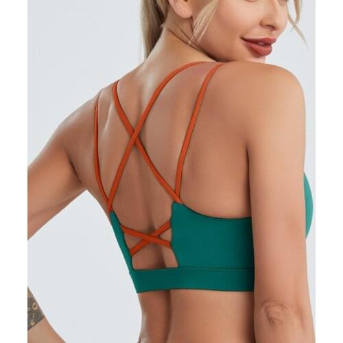 2021 Nude Feel Women Gym Yoga Bras Shockproof Gather Sport Underwear Breathable Quick Dry Fitness Crop Top Running Athletic Bra