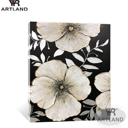 Pure Handmade Beautiful pictures of flowers white and black flower wall decorations for living room bedroom home decor no framed