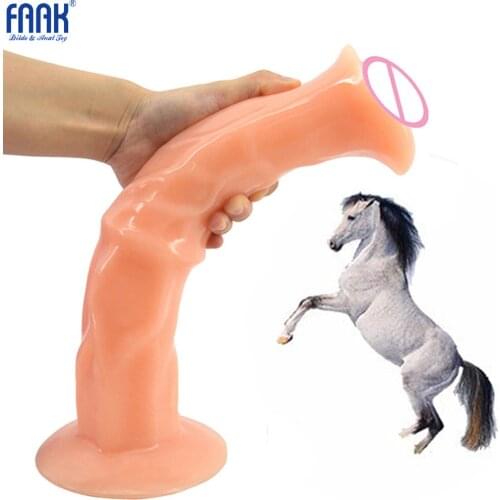 FAAK Horse Dildo with Strong Suction Cup Large Realistic Huge Dildos for Women Sex Toys Giant Penis 13.8 Inch Length