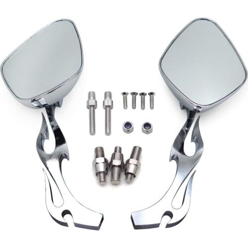 Chromed Flame Shape Running Mirrors for Kawasaki Ninja All Year Model Honda CBR 600RR Aftermarket Free Shipping Motorcycle Parts