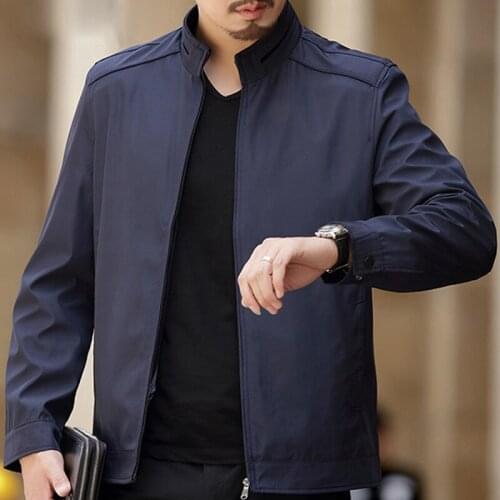 Quality Bomber Jacket Solid Casual Jacket Men Spring Autumn Outerwear Mandarin Sportswear Jackets for Male Coats Outfit M-3XL