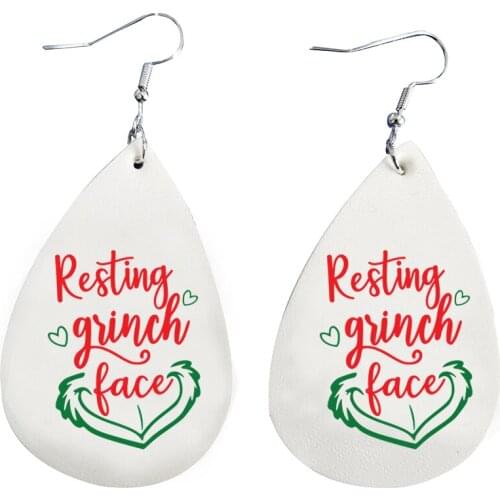 How The Grinch Face Squad Stole Christmas Earrings New Year Gift Popular For Women