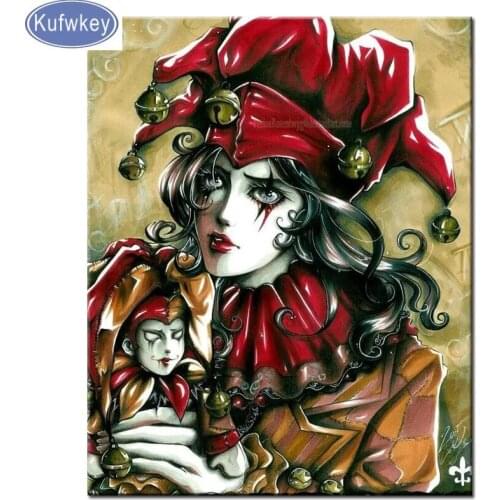 Cartoon clown diy 5d Diamond Painting wall Decor diamant Embroidery Cross-Stitch Mosaic Rhinestone kids new year gift