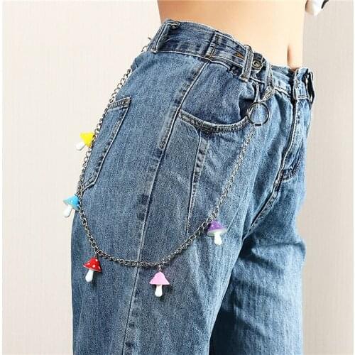 Creative Resin Love Small Mushroom Multilayer Body Chain Female Personality Punk Pendant Waist Chain