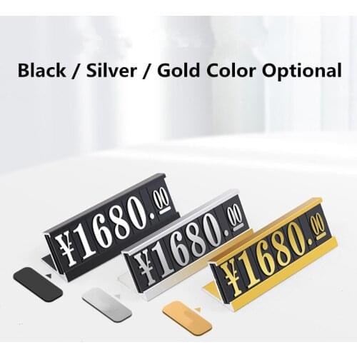 20 Sets Price Tag Cube Adjustable Assembly Number Angled Pricing Counter Display Stand Label Sale Price Tags