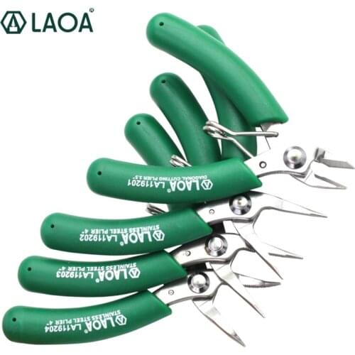 LAOA Mini Electronic Scissors Stainless Long Nose Pliers Diagonal Pliers Wire Cutters