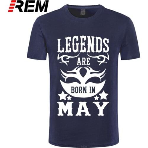 REM Legends Are Born In May Vintage Men T Shirts Short Sleeve 40th Birthday Gifts Anniversary Tees Tops Cotton Graphic T-Shirt