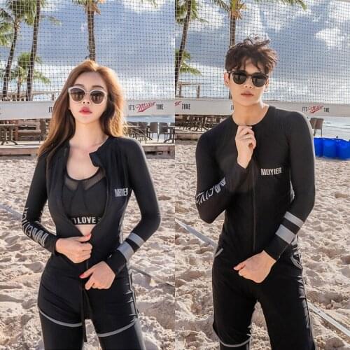 2019 MEIYIER Designer fashion surfing clothes men and women rash guard long sleeve swimwear UV protect outfits couples costume