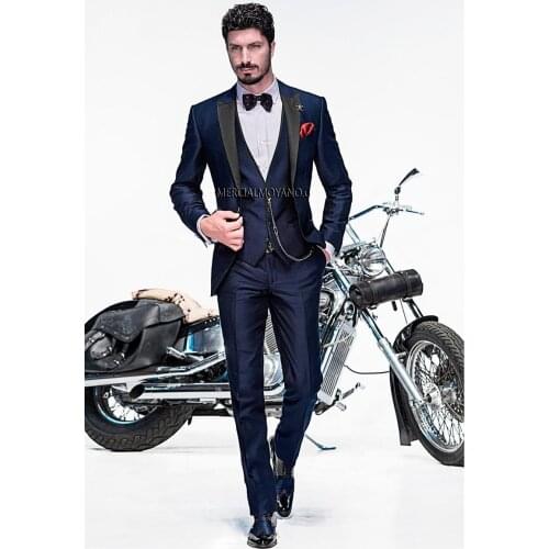 Latest Design Mens Suits Groom Tuxedos Groomsmen Wedding Party Dinner Best Man Suits Blazer (Jacket+Pants+Vest+Tie) NO:798