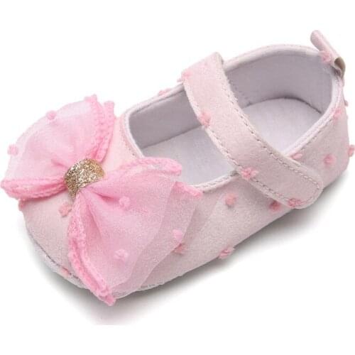 Cute Bow Lace Baby Girl Shoes Newborn Toddler Baby Shoes Soft Cotton Anti-Slip First Walker Shoes